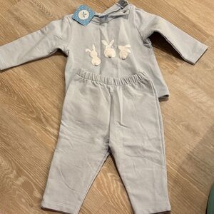 Adorable Blue Bunny Kids Matching Set